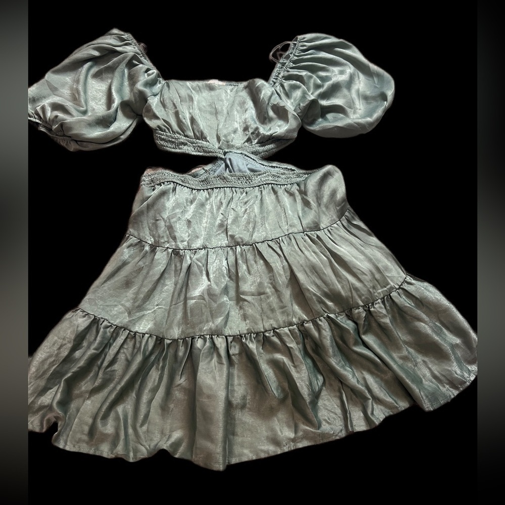 Altar’d State size large olive green satin feeling dress